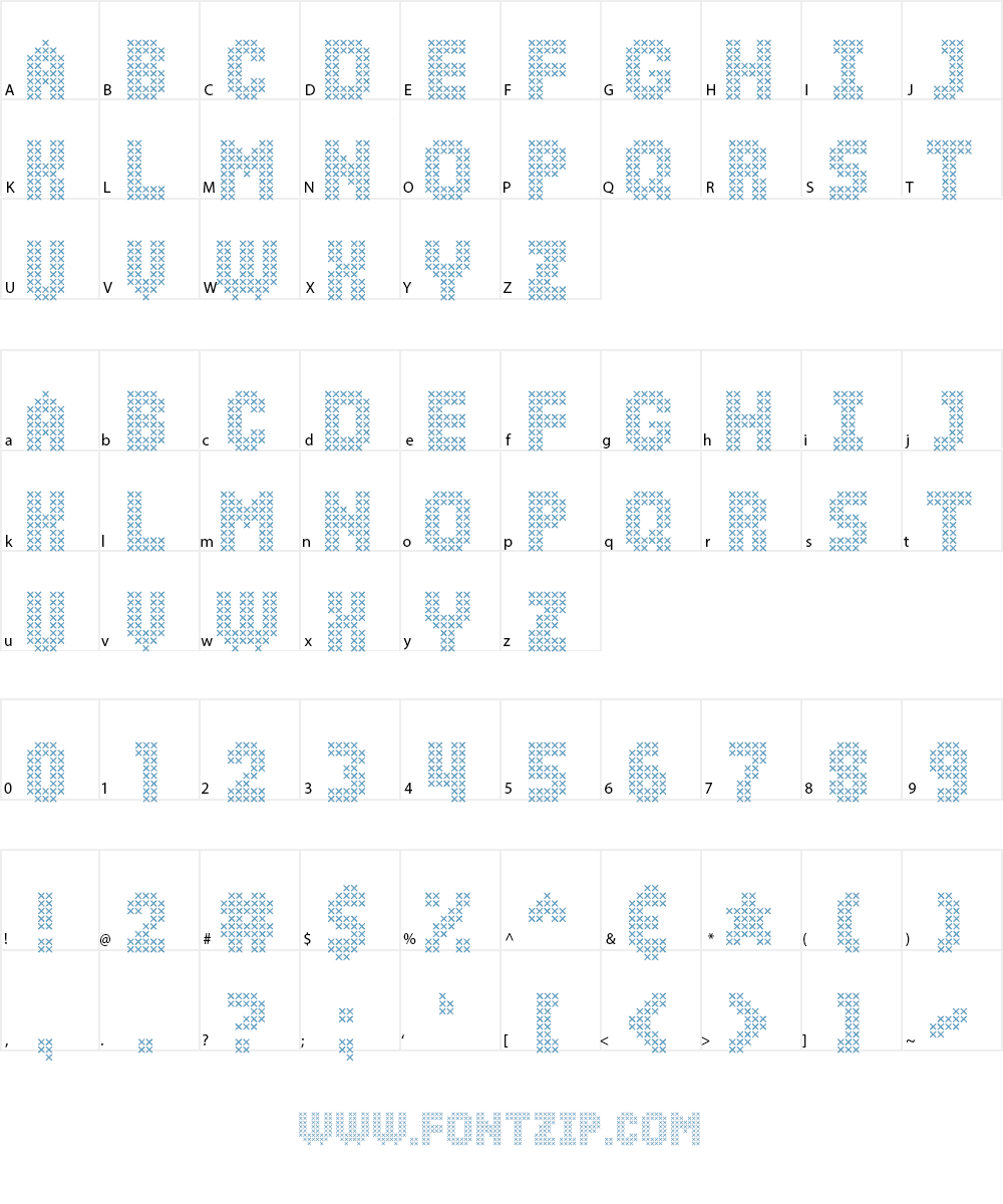 Simple Stitch Font Character